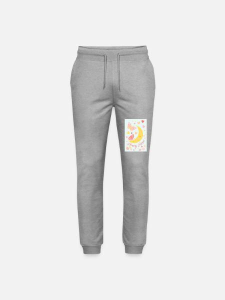 Honeymoon Mond Blüten Schmetterlinge Poster blau - Stanley/Stella Unisex Bio Jogginghose Mover - Grau meliert