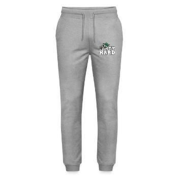 Anniversaire avec alcool et bière - Party Hard - Pantalon de jogging bio MOVER Stanley/Stella unisexe - gris chiné - Devant - Marisol (170cm) & Nik (191cm)