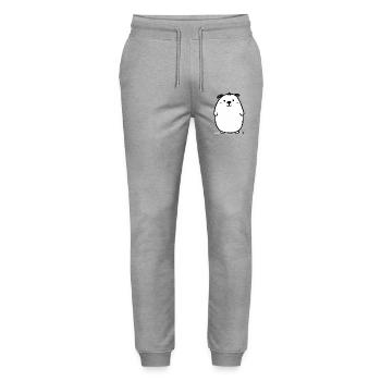 Cute Cuddly Cartoon Dog - Stanley/Stella Mover Unisex Organic Jogging Trousers - heather grey - Front - Marisol (170cm) & Nik (191cm)