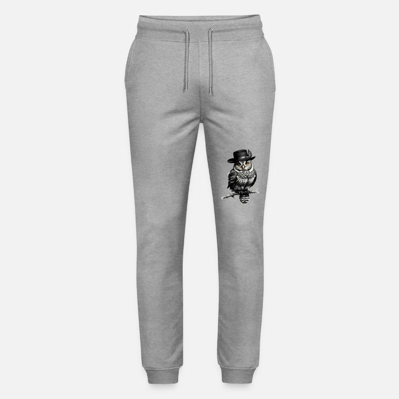 Eule mit Hut - Stanley/Stella Unisex Bio Jogginghose Mover  - Grau meliert