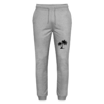 Palmen - Stanley/Stella Unisex Bio Jogginghose Mover  - Grau meliert - Vorne - Marisol (170cm) & Nik (191cm)