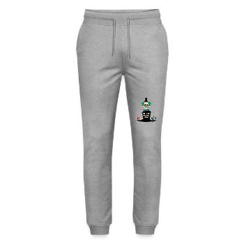 R.I.P. Fun, a funny clown - Stanley/Stella Mover Unisex Organic Jogging Trousers - heather grey - Front - Marisol (170cm) & Nik (191cm)