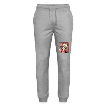 A Cartoon Manga Anime: Nice and Positive - Stanley/Stella Mover Unisex Organic Jogging Trousers - heather grey - Front - Marisol (170cm) & Nik (191cm)