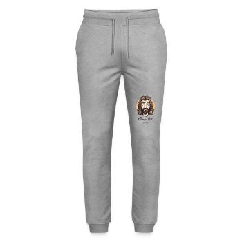Le gars de Jésus dit définitivement non à l'enfer - Pantalon de jogging bio MOVER Stanley/Stella unisexe - gris chiné - Devant - Marisol (170cm) & Nik (191cm)