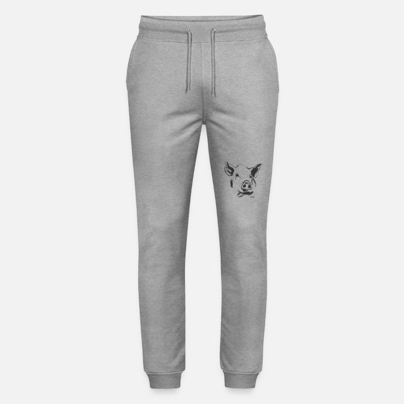 Portrait d’un cochon - Pantalon de jogging bio MOVER Stanley/Stella unisexe - gris chiné