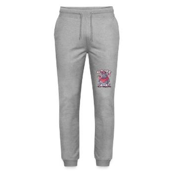 Pirate Hippo: Game Over, Gaming Hippo Pirate - Stanley/Stella Mover Unisex Organic Jogging Trousers - heather grey - Front - Marisol (170cm) & Nik (191cm)