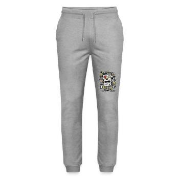 Abstract Funny Pop Art -- Monster - Stanley/Stella Mover Unisex Organic Jogging Trousers - heather grey - Front - Marisol (170cm) & Nik (191cm)