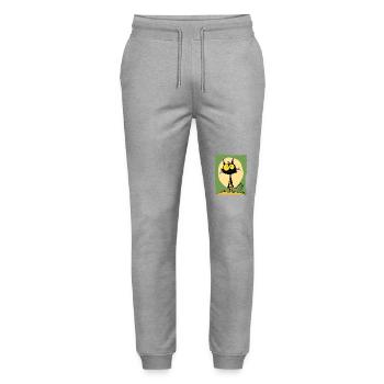 Die coolste lustige Katze - Stanley/Stella Unisex Bio Jogginghose Mover  - Grau meliert - Vorne - Marisol (170cm) & Nik (191cm)