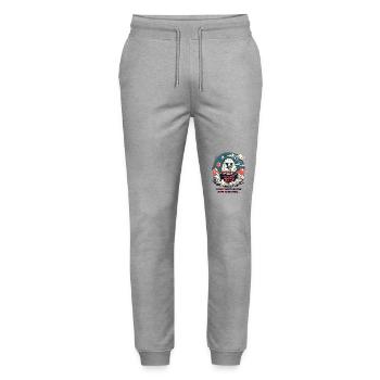 Der Rummel ist vorbei: Lama isst Ramen-Nudeln - Stanley/Stella Unisex Bio Jogginghose Mover  - Grau meliert - Vorne - Marisol (170cm) & Nik (191cm)