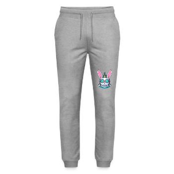 Un drôle de lapin cyborg - Pantalon de jogging bio MOVER Stanley/Stella unisexe - gris chiné - Devant - Marisol (170cm) & Nik (191cm)