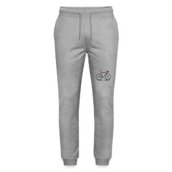 Vintage road bike: In the footsteps of the past - Stanley/Stella Mover Unisex Organic Jogging Trousers - heather grey - Front - Marisol (170cm) & Nik (191cm)