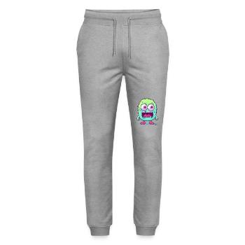Cute and funny monster - Stanley/Stella Mover Unisex Organic Jogging Trousers - heather grey - Front - Marisol (170cm) & Nik (191cm)