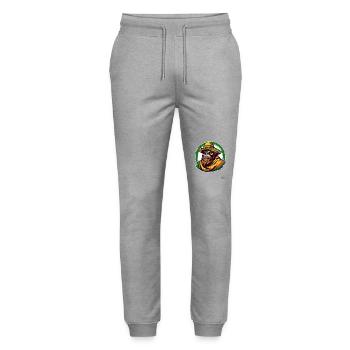 Mexican Sasquatch Bigfoot with Sombrero - Stanley/Stella Mover Unisex Organic Jogging Trousers - heather grey - Front - Marisol (170cm) & Nik (191cm)