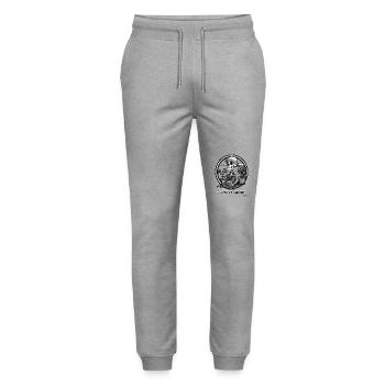 Skelett-Happy-Gärtner: Ich liebe meinen Garten - Stanley/Stella Unisex Bio Jogginghose Mover  - Grau meliert - Vorne - Marisol (170cm) & Nik (191cm)