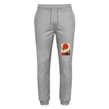 Propaganda Style: Nature and Birds - Stanley/Stella Mover Unisex Organic Jogging Trousers - heather grey - Front - Marisol (170cm) & Nik (191cm)