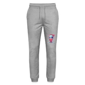 Poupée zombie heureuse avec coeur pour l’amour - Pantalon de jogging bio MOVER Stanley/Stella unisexe - gris chiné - Devant - Marisol (170cm) & Nik (191cm)