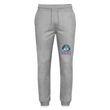 Confused Collage: Comic Art Eye of Nature - Stanley/Stella Mover Unisex Organic Jogging Trousers - heather grey - Front - Marisol (170cm) & Nik (191cm)