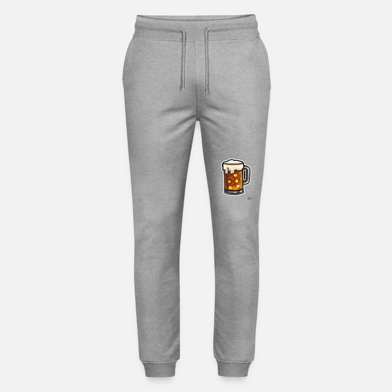 Pixel Bierkrug mit Schaum - Stanley/Stella Unisex Bio Jogginghose Mover  - Grau meliert