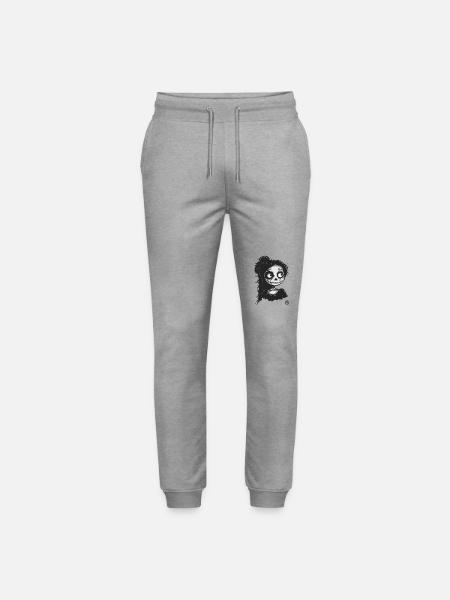 Simpatica ragazza scheletro in stile cartone animato inquietante - Pantaloni da jogger unisex ed ecologici Mover di Stanley/Stella - grigio melange