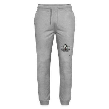 Lustiges Restaurant Design "Pferde Steak" Satire - Stanley/Stella Unisex Bio Jogginghose Mover  - Grau meliert - Vorne - Marisol (170cm) & Nik (191cm)
