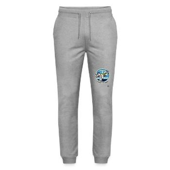 Running a marathon? It's fun, they said - Stanley/Stella Mover Unisex Organic Jogging Trousers - heather grey - Front - Marisol (170cm) & Nik (191cm)