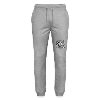 Brise et abat les murs, rhinocéros sauvage - Pantalon de jogging bio MOVER Stanley/Stella unisexe - gris chiné - Devant - Marisol (170cm) & Nik (191cm)