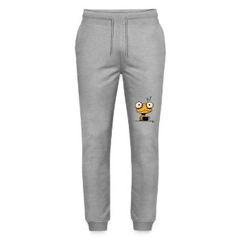 Funny Monday Morning Coffee Gecko Frog - Stanley/Stella Mover Unisex Organic Jogging Trousers - heather grey - Front - Marisol (170cm) & Nik (191cm)