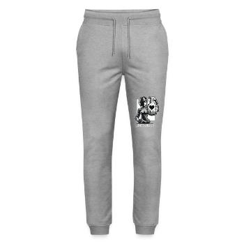 Herzgranate Cyberlove - Stanley/Stella Unisex Bio Jogginghose Mover  - Grau meliert - Vorne - Marisol (170cm) & Nik (191cm)