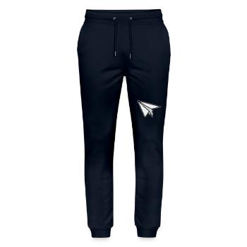 Lightness and freedom paper airplane - Stanley/Stella Mover Unisex Organic Jogging Trousers - navy - Front - Marisol (170cm) & Nik (191cm)