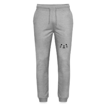 Katze - Stanley/Stella Unisex Bio Jogginghose Mover  - Grau meliert - Vorne - Marisol (170cm) & Nik (191cm)