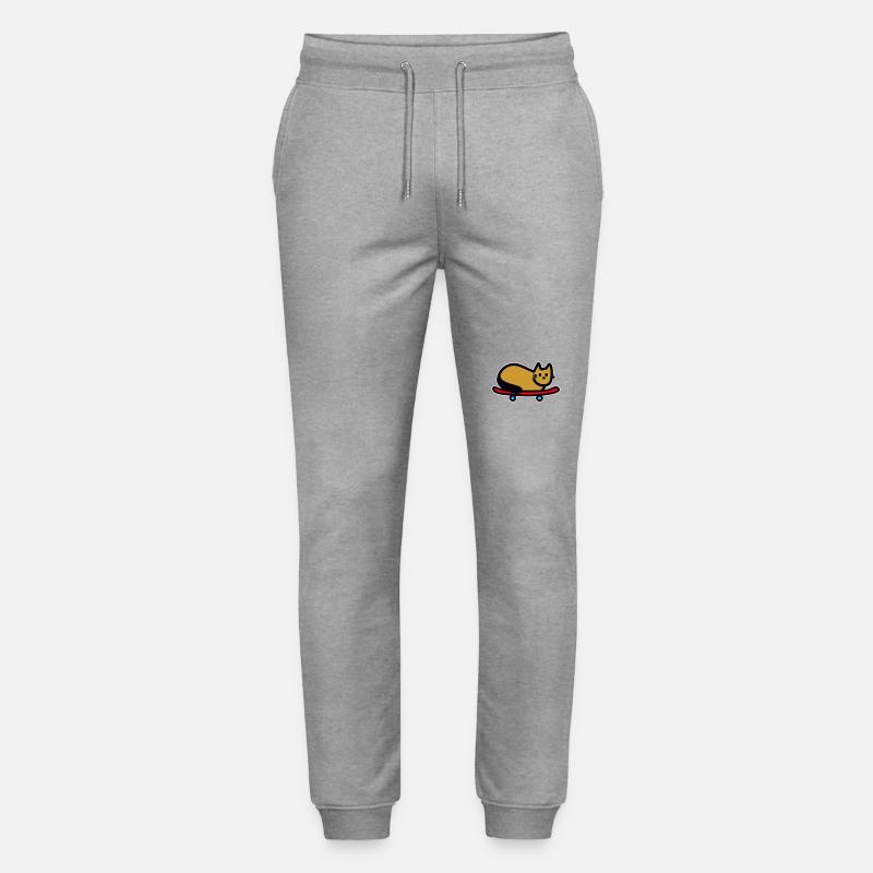 Chat sur skateboard - Pantalon de jogging bio MOVER Stanley/Stella unisexe - gris chiné