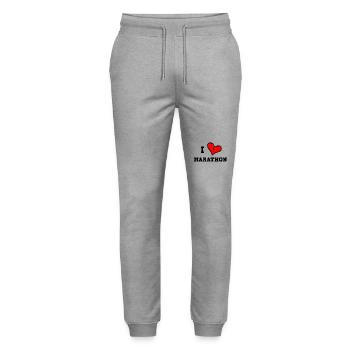 J’adore le marathon - Pantalon de jogging bio MOVER Stanley/Stella unisexe - gris chiné - Devant - Marisol (170cm) & Nik (191cm)