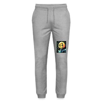 Marionnette de Jeanne d’Arc - Pantalon de jogging bio MOVER Stanley/Stella unisexe - gris chiné - Devant - Marisol (170cm) & Nik (191cm)
