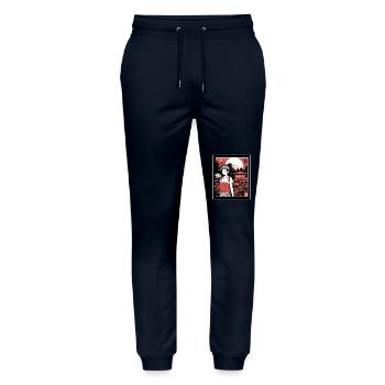 Growing Up, Manga and Anime Girls Vacation - Stanley/Stella Mover Unisex Organic Jogging Trousers - navy - Front - Marisol (170cm) & Nik (191cm)