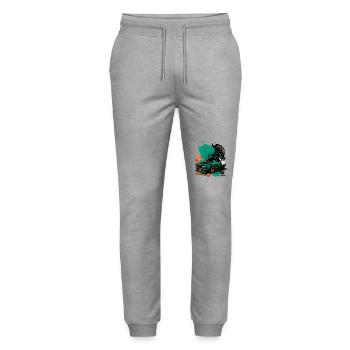 Japanese JDM Car Art - Stanley/Stella Mover Unisex Organic Jogging Trousers - heather grey - Front - Marisol (170cm) & Nik (191cm)