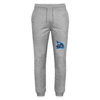 Japan D Initial Impact Blue JDM Street Racer Car - Stanley/Stella Mover Unisex Organic Jogging Trousers - heather grey - Front - Marisol (170cm) & Nik (191cm)