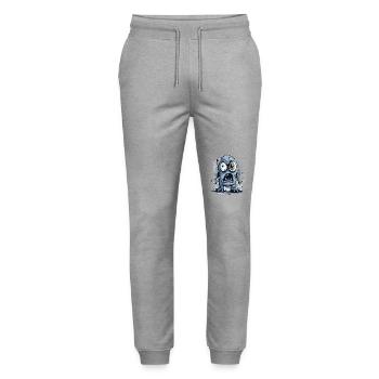 A gloomy, angry, funny gray monster - Stanley/Stella Mover Unisex Organic Jogging Trousers - heather grey - Front - Marisol (170cm) & Nik (191cm)