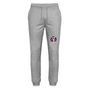 Cute anime girl as princess - Stanley/Stella Mover Unisex Organic Jogging Trousers - heather grey - Front - Marisol (170cm) & Nik (191cm)