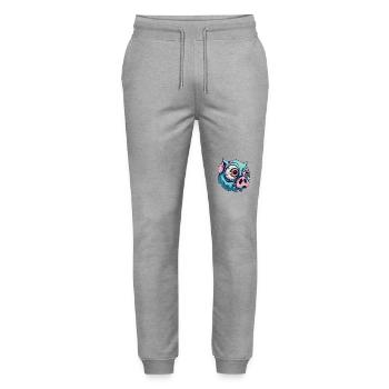 Juste un autre cochon psychopathe zombie de dessin animé - Pantalon de jogging bio MOVER Stanley/Stella unisexe - gris chiné - Devant - Marisol (170cm) & Nik (191cm)