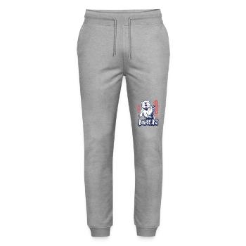 The bipolar polar bear says bye - Stanley/Stella Mover Unisex Organic Jogging Trousers - heather grey - Front - Marisol (170cm) & Nik (191cm)