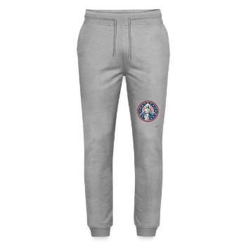 Patriotic American Jesus - Stanley/Stella Mover Unisex Organic Jogging Trousers - heather grey - Front - Marisol (170cm) & Nik (191cm)