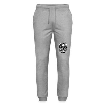 Giga Pig Alien Mutant dit Oink - Pantalon de jogging bio MOVER Stanley/Stella unisexe - gris chiné - Devant - Marisol (170cm) & Nik (191cm)