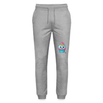 Overdose of Cuteness - Cutest Cupcake - Stanley/Stella Mover Unisex Organic Jogging Trousers - heather grey - Front - Marisol (170cm) & Nik (191cm)