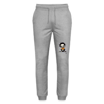 Gruseliger Halloween-Typ - Stanley/Stella Unisex Bio Jogginghose Mover  - Grau meliert - Vorne - Marisol (170cm) & Nik (191cm)