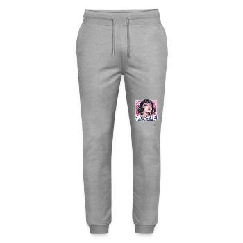 Der Hustle eines Mädchens - Stanley/Stella Unisex Bio Jogginghose Mover  - Grau meliert - Vorne - Marisol (170cm) & Nik (191cm)