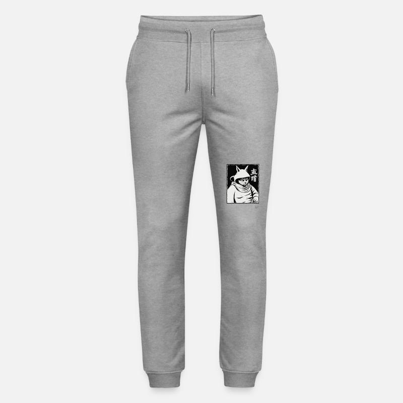 Chat shogun samouraï - Pantalon de jogging bio MOVER Stanley/Stella unisexe - gris chiné