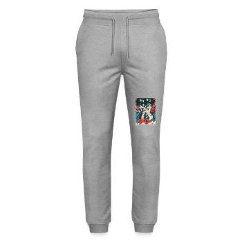 Monster Eyes Rock Hard - Stanley/Stella Mover Unisex Organic Jogging Trousers - heather grey - Front - Marisol (170cm) & Nik (191cm)