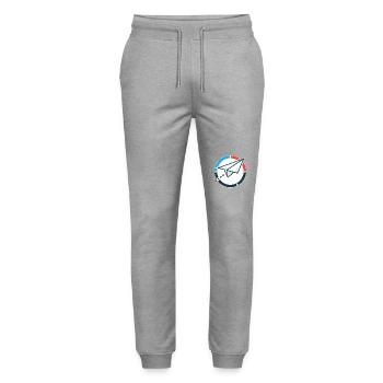 Avion en papier volant - Pantalon de jogging bio MOVER Stanley/Stella unisexe - gris chiné - Devant - Marisol (170cm) & Nik (191cm)