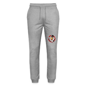 Elegant Fried Egg Gentleman - Stanley/Stella Mover Unisex Organic Jogging Trousers - heather grey - Front - Marisol (170cm) & Nik (191cm)