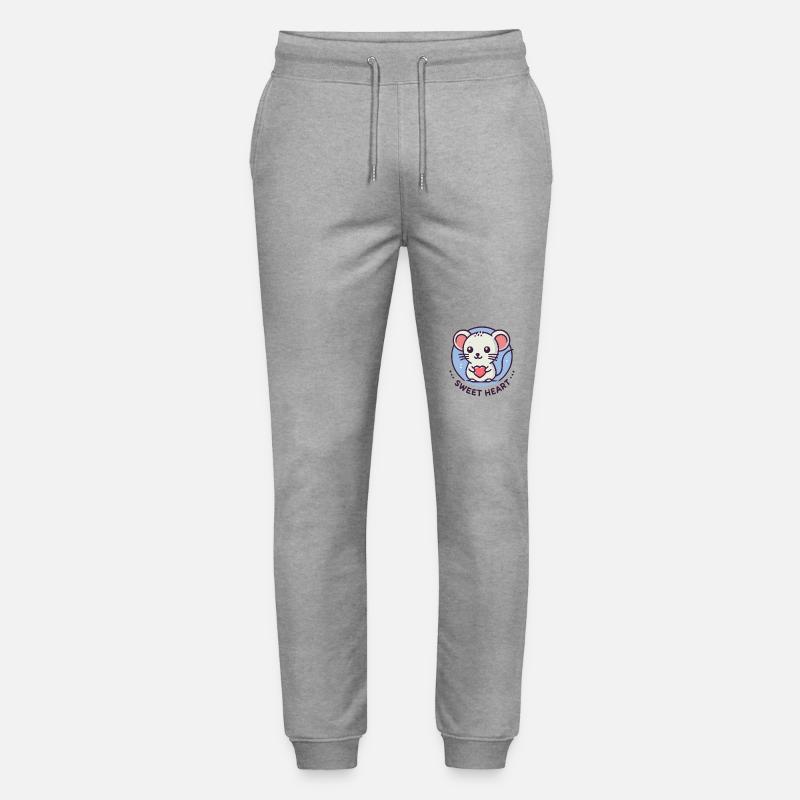Süße liebe Maus mit Herz - Stanley/Stella Unisex Bio Jogginghose Mover  - Grau meliert